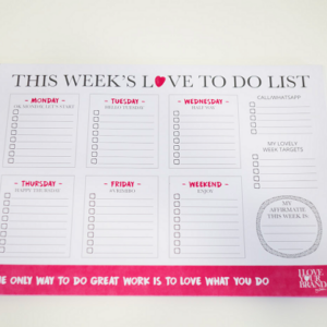Weekplanner This weeks love to do list